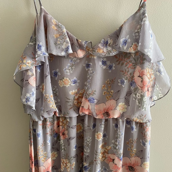 Floral Slip Ruffle Dress Maxi - Picture 3 of 8